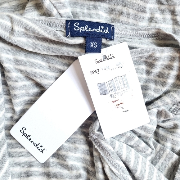 New Splendid Soft Sweet Grey Stripe Knit Casual Shorts Romper/Swim Cover-Up XS - Picture 8 of 10